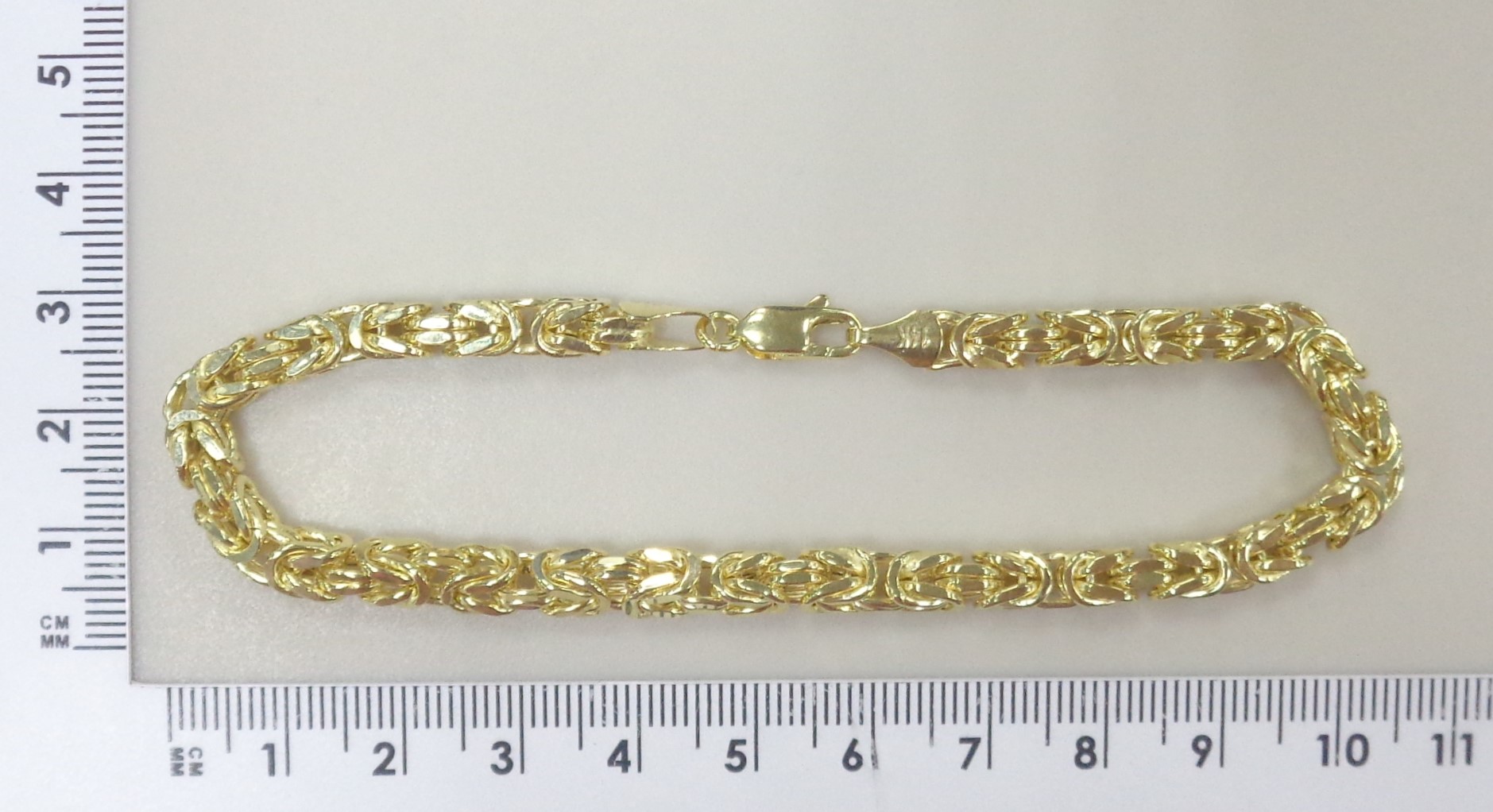 Браслет из желтого золота плетение "Лисий хвост"